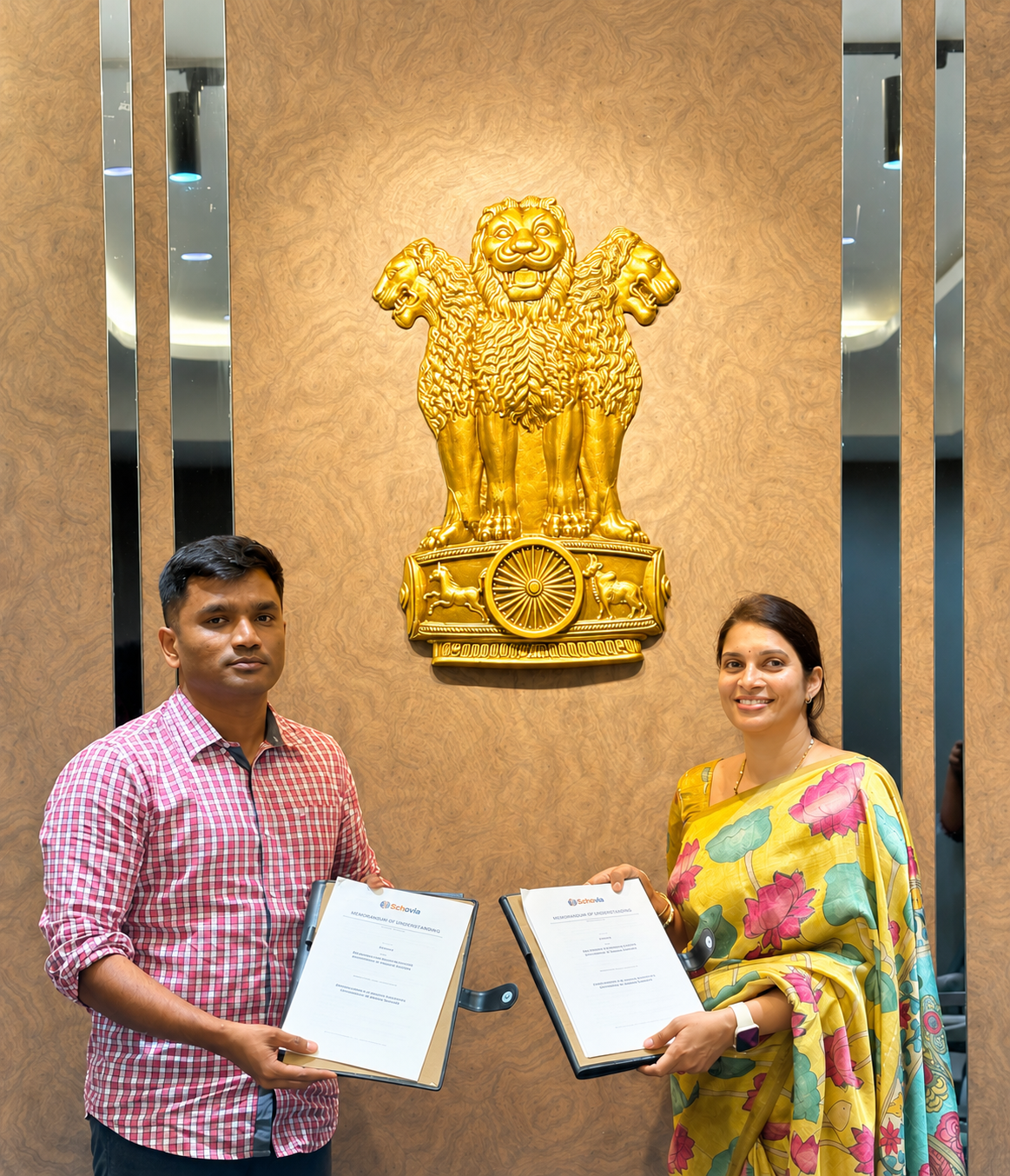 Schovia India signing an MoU with the Department of Higher Education, Government of Andhra Pradesh