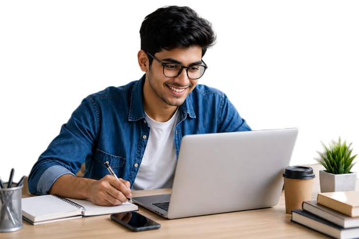 Postgraduate learner exploring advanced AI applications